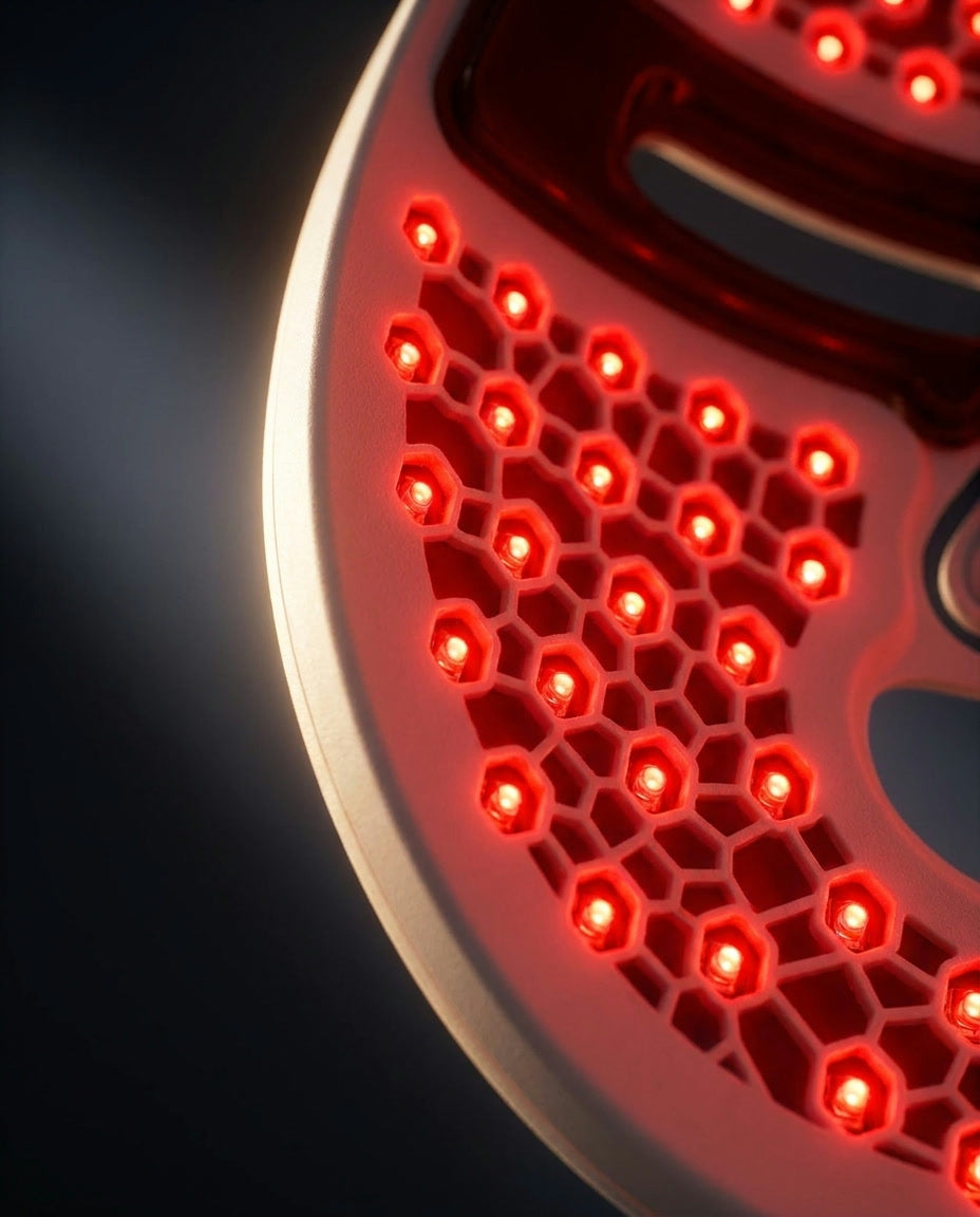 Close-up of the 336 red and near-infrared LEDs